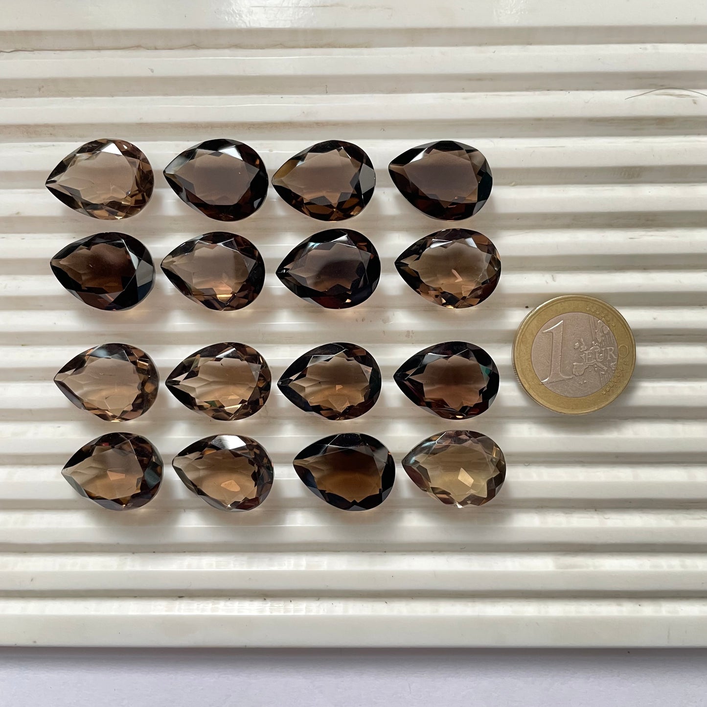 Natural Smoky Quartz 15x20 mm Pear Shape Faceted (Natural)