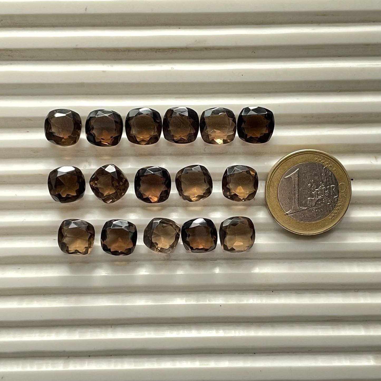 Natural Smoky Quartz 10 mm cushion Shape Faceted (Natural)