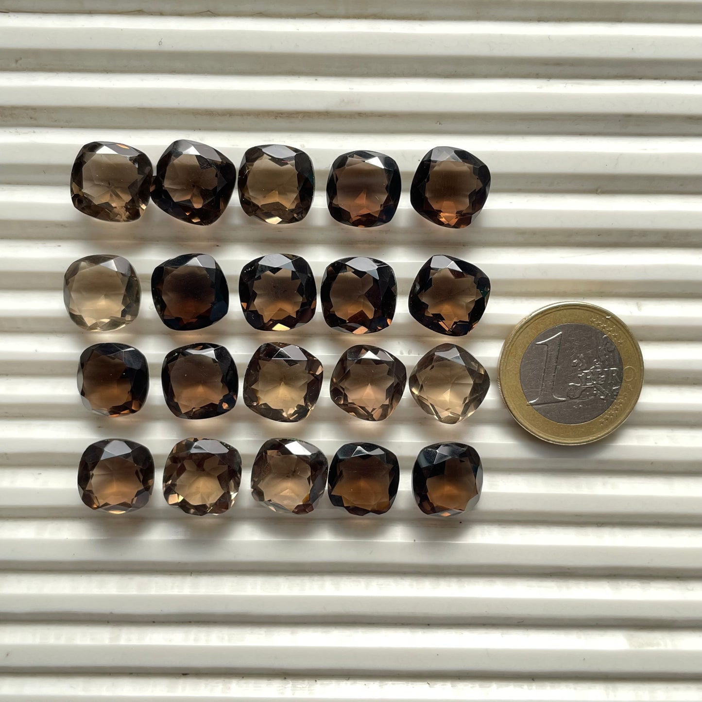 Natural Smoky Quartz 12 mm Cushion Shape Faceted (Natural)