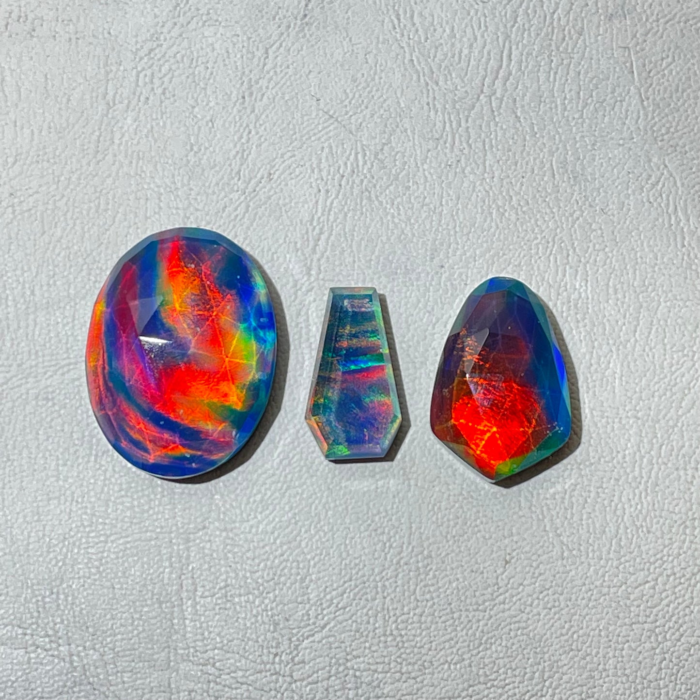 Faceted Aurora opal Rainbow Doubled (Natural)