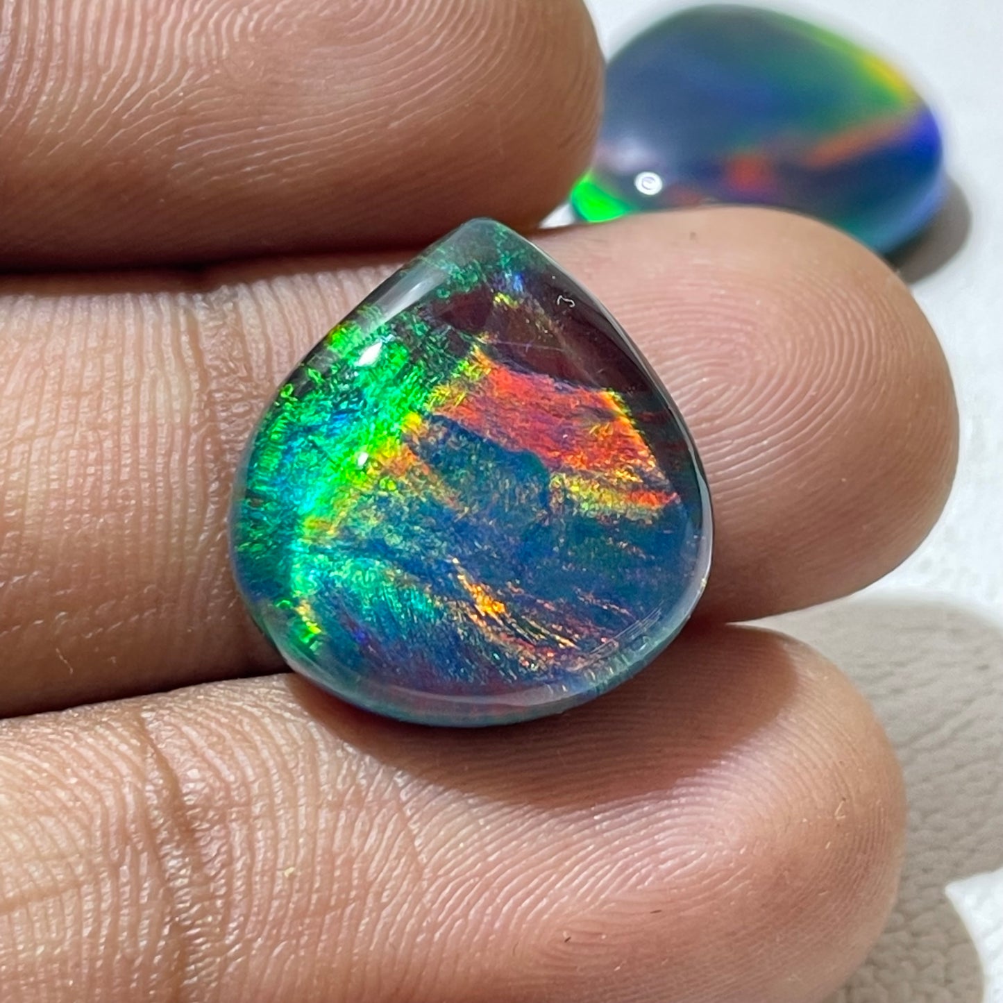 Aurora opal Rainbow Doubled Cabochon (Lab-Created)