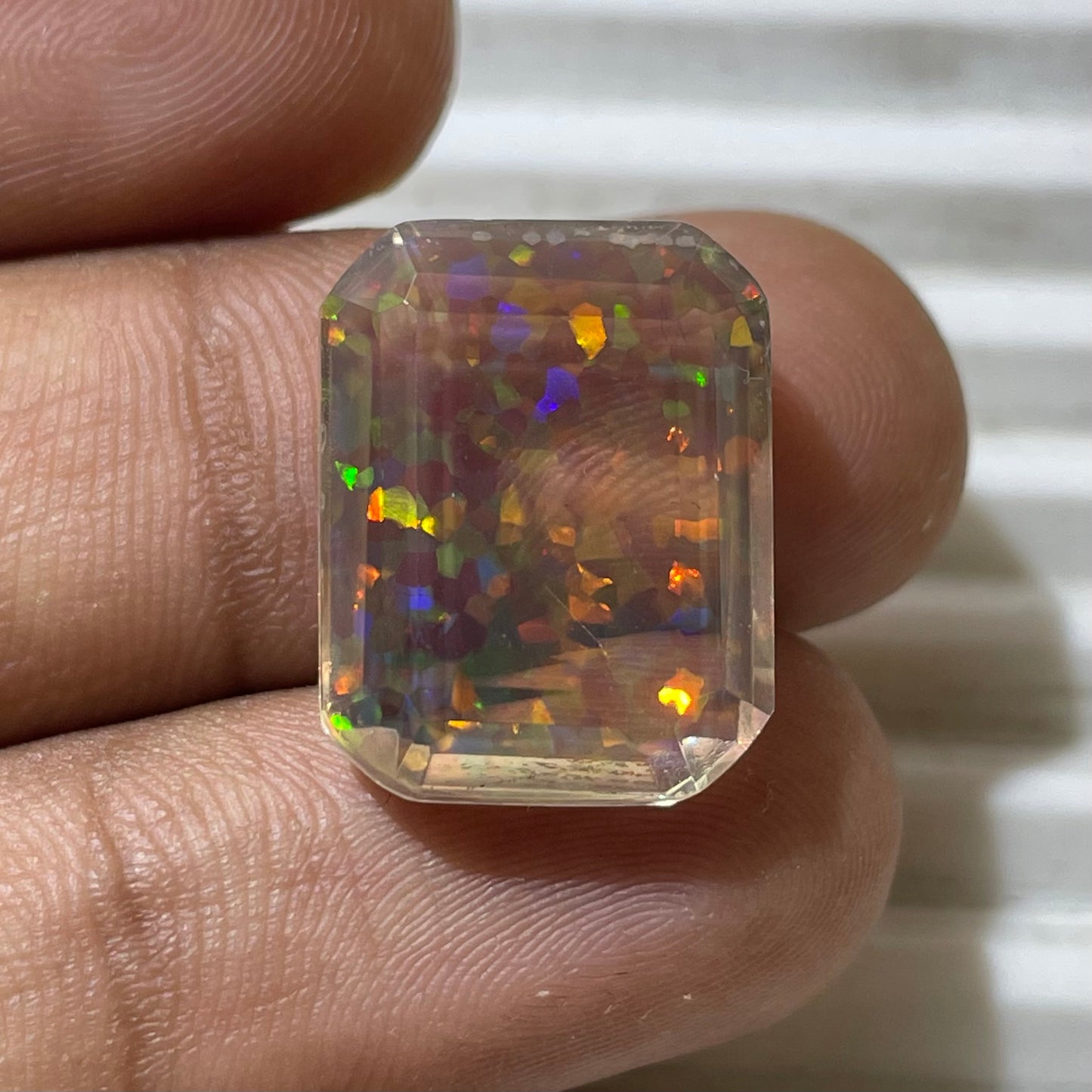 Ethiopian Opal Doubled Faceted (Lab-Created)