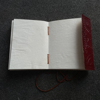 Embellished Leather Diary in a Compact 7x5 Inch Size" With Natural Gemstone