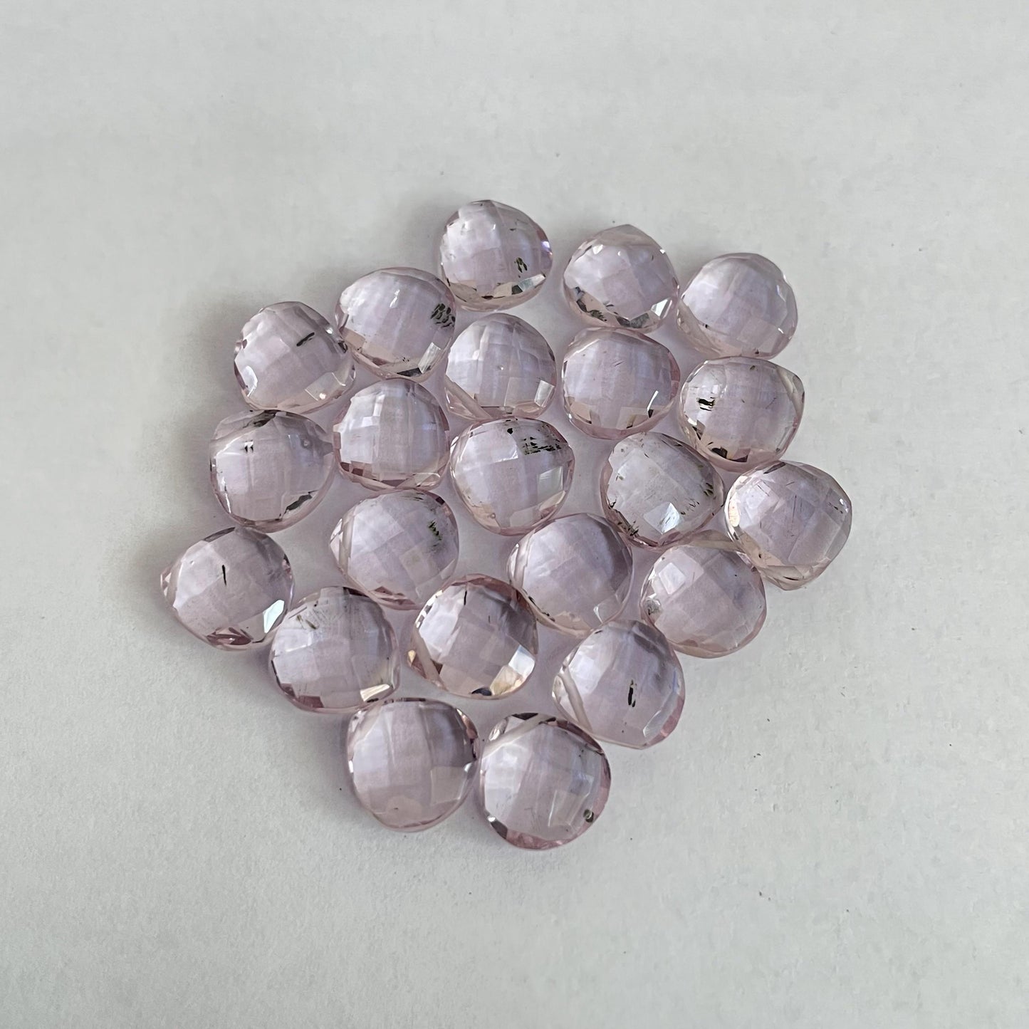 Kunzite Faceted Nice Quality (10 mm) Briolette (Lab-Created)