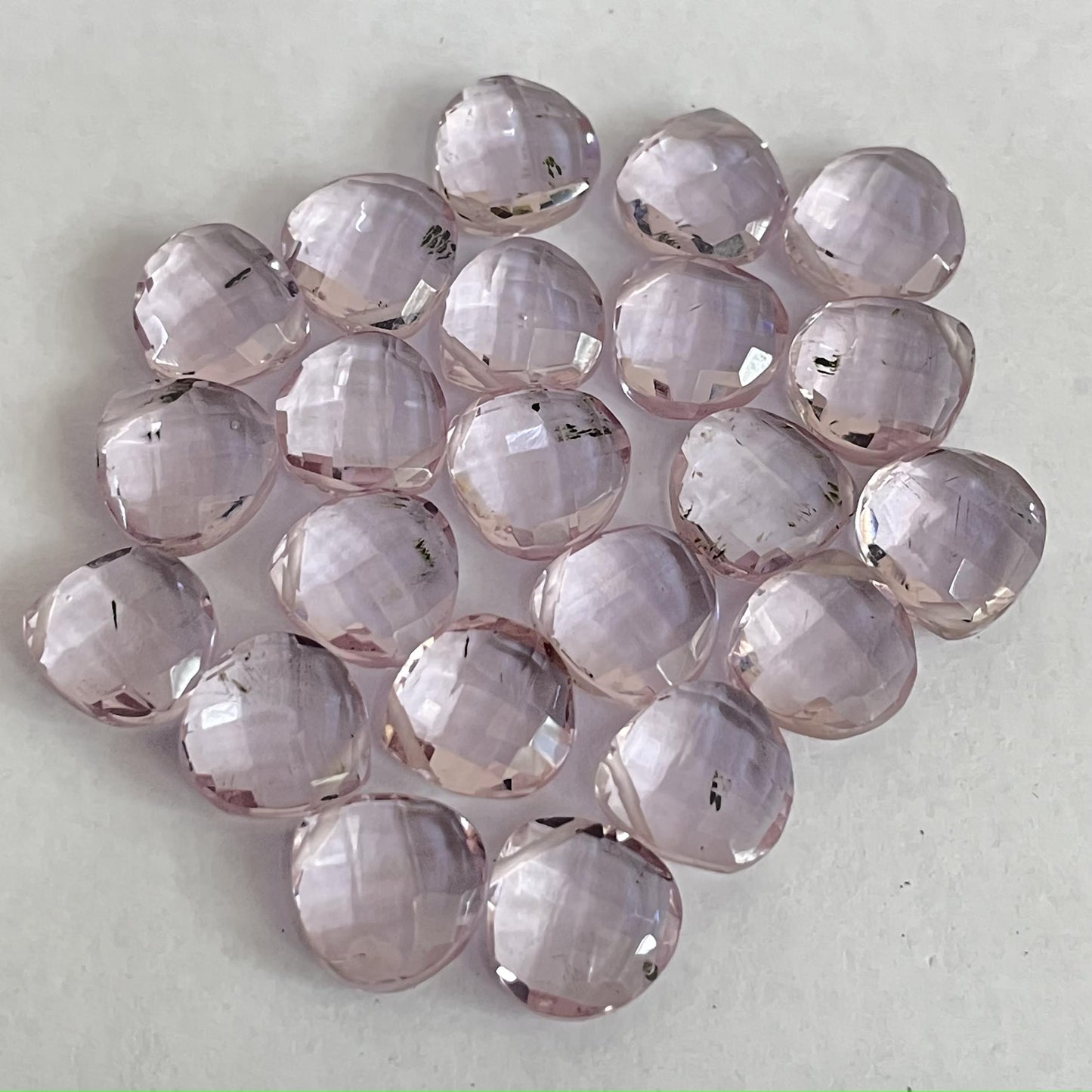 Kunzite Faceted Nice Quality (10 mm) Briolette (Lab-Created)