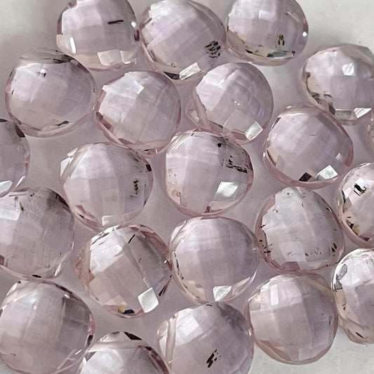 Kunzite Faceted Nice Quality (10 mm) Briolette (Lab-Created)