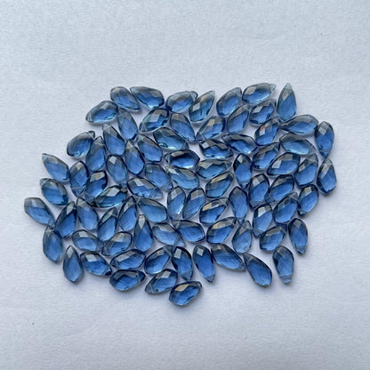 London Blue Topaz Briolette Faceted Nice Quality (6x12 mm) Fancy Shape (Lab-Created)
