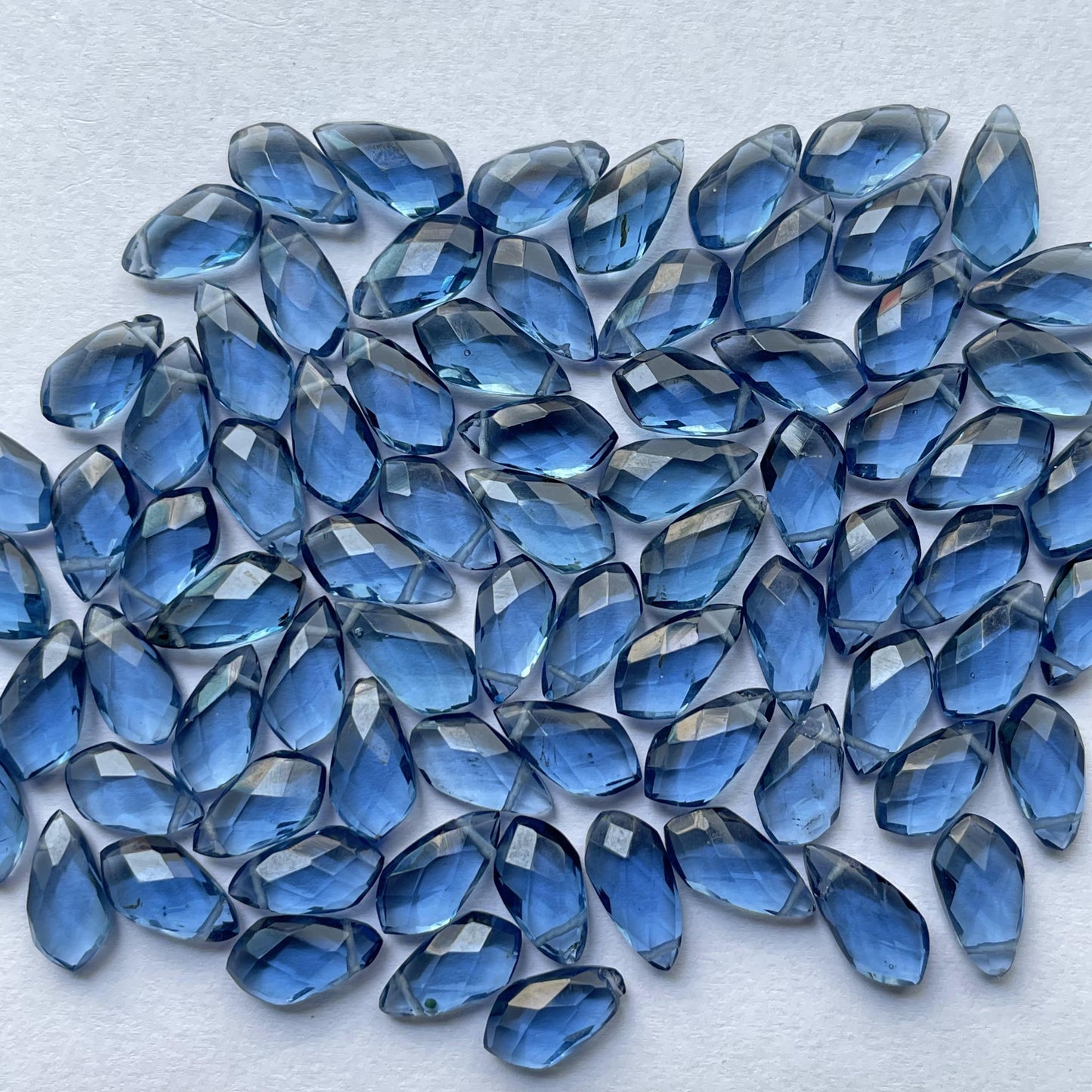 London Blue Topaz Briolette Faceted Nice Quality (6x12 mm) Fancy Shape (Lab-Created)