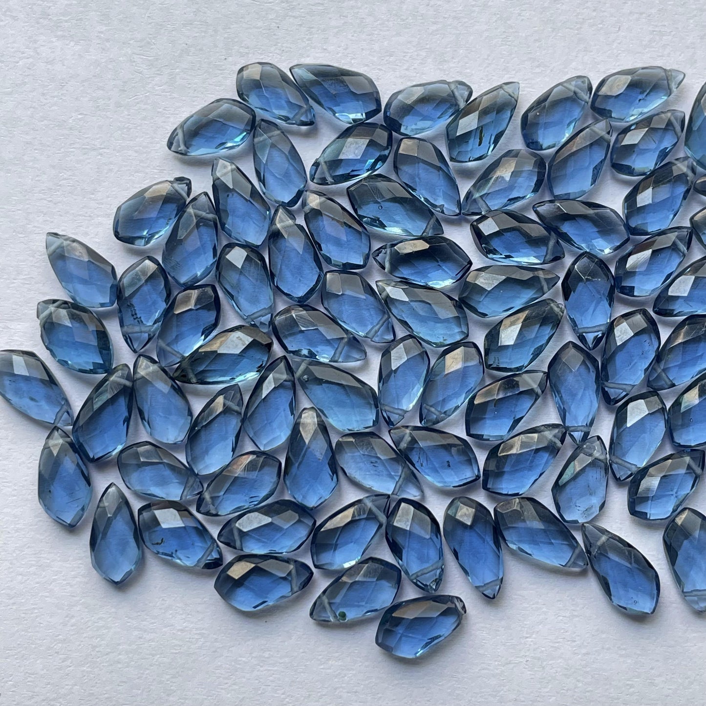 London Blue Topaz Briolette Faceted Nice Quality (6x12 mm) Fancy Shape (Lab-Created)