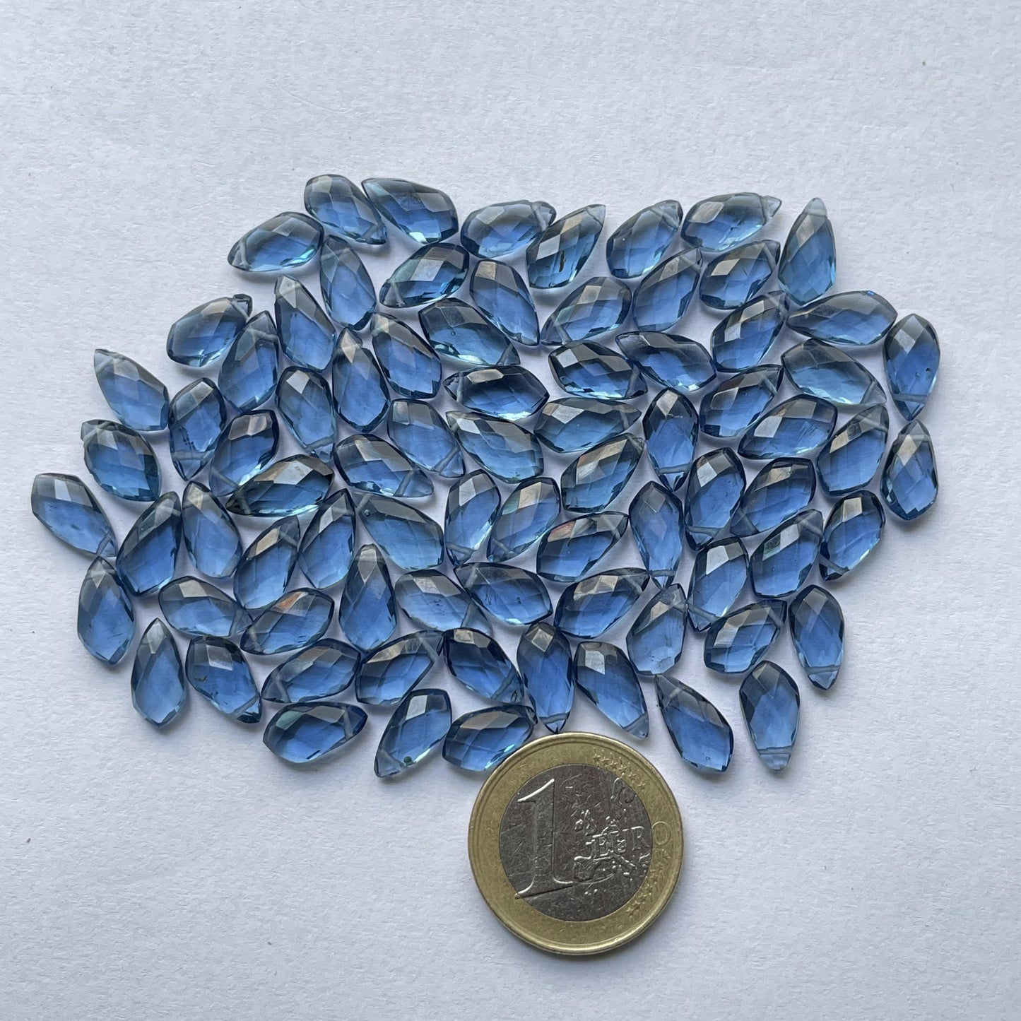 London Blue Topaz Briolette Faceted Nice Quality (6x12 mm) Fancy Shape (Lab-Created)