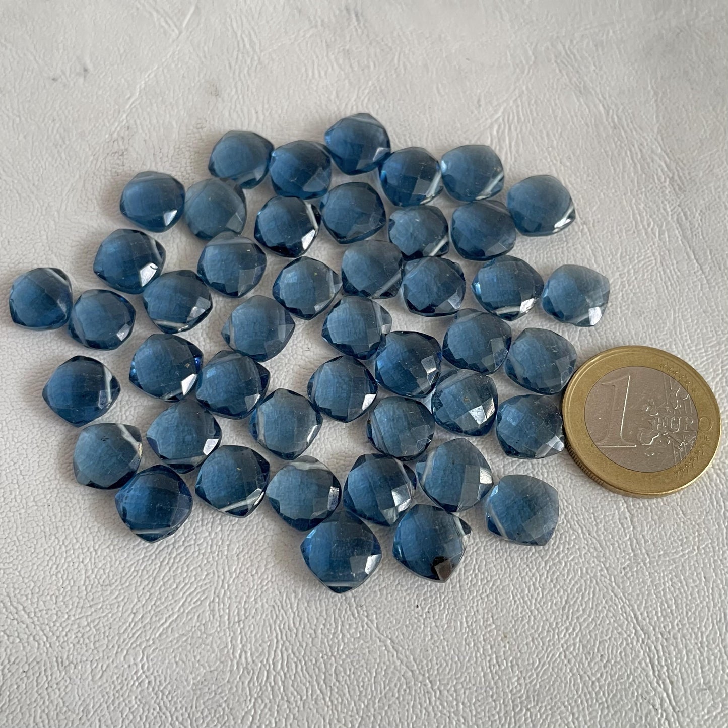 London Blue Topaz Faceted Nice Quality ( 10mm ) Cushion Shape (Lab-Created)