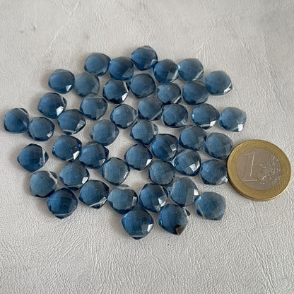 London Blue Topaz Faceted Nice Quality ( 10mm ) Cushion Shape (Lab-Created)