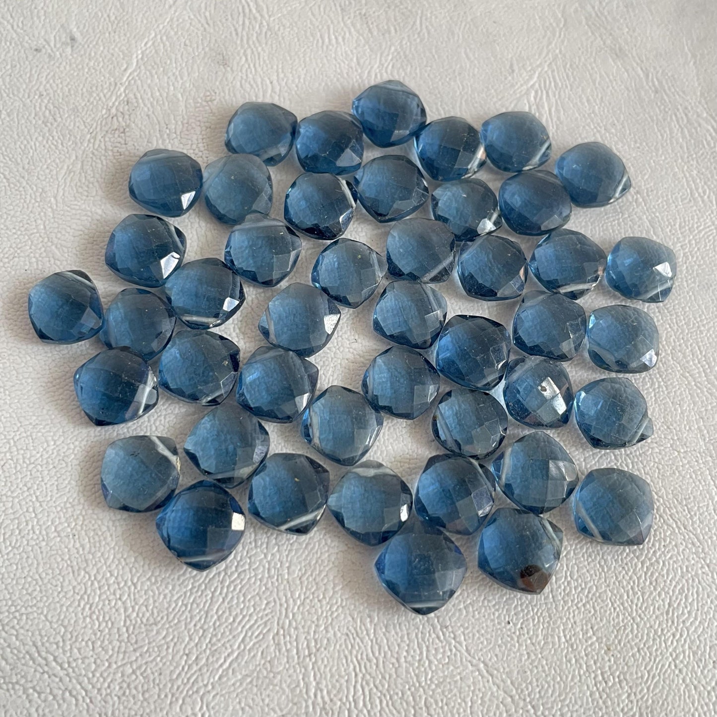 London Blue Topaz Faceted Nice Quality ( 10mm ) Cushion Shape (Lab-Created)