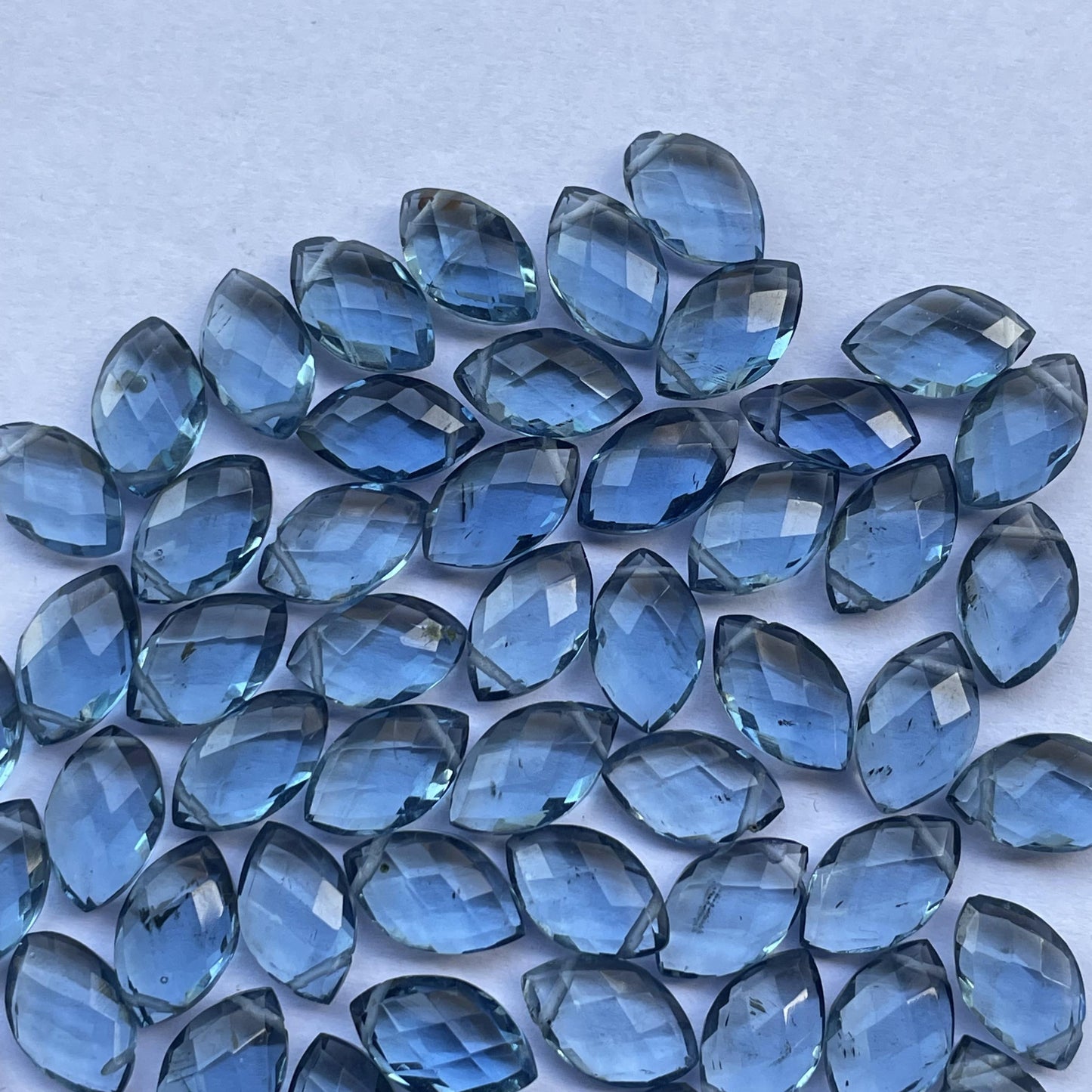London Blue Topaz Faceted Nice Quality (7x12 mm) Marquise Shape
