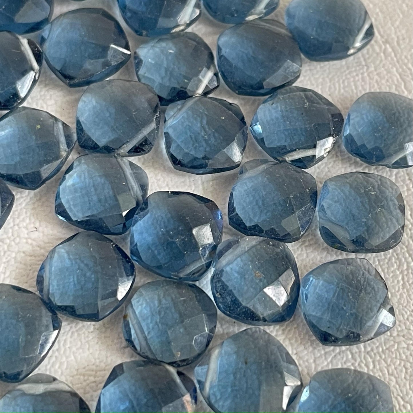 London Blue Topaz Faceted Nice Quality ( 10mm ) Cushion Shape (Lab-Created)