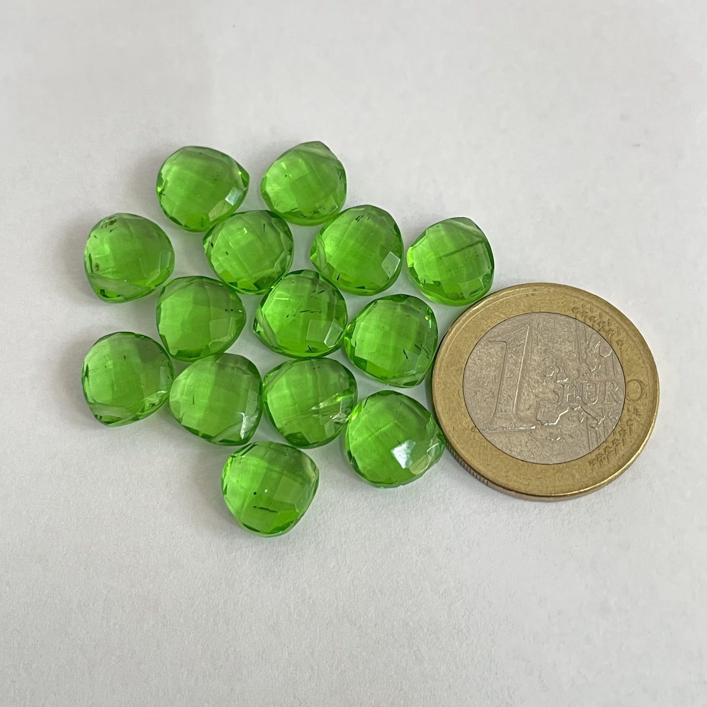 Tsavorite Faceted Nice Quality (10 mm) Briolette (Lab-Created)