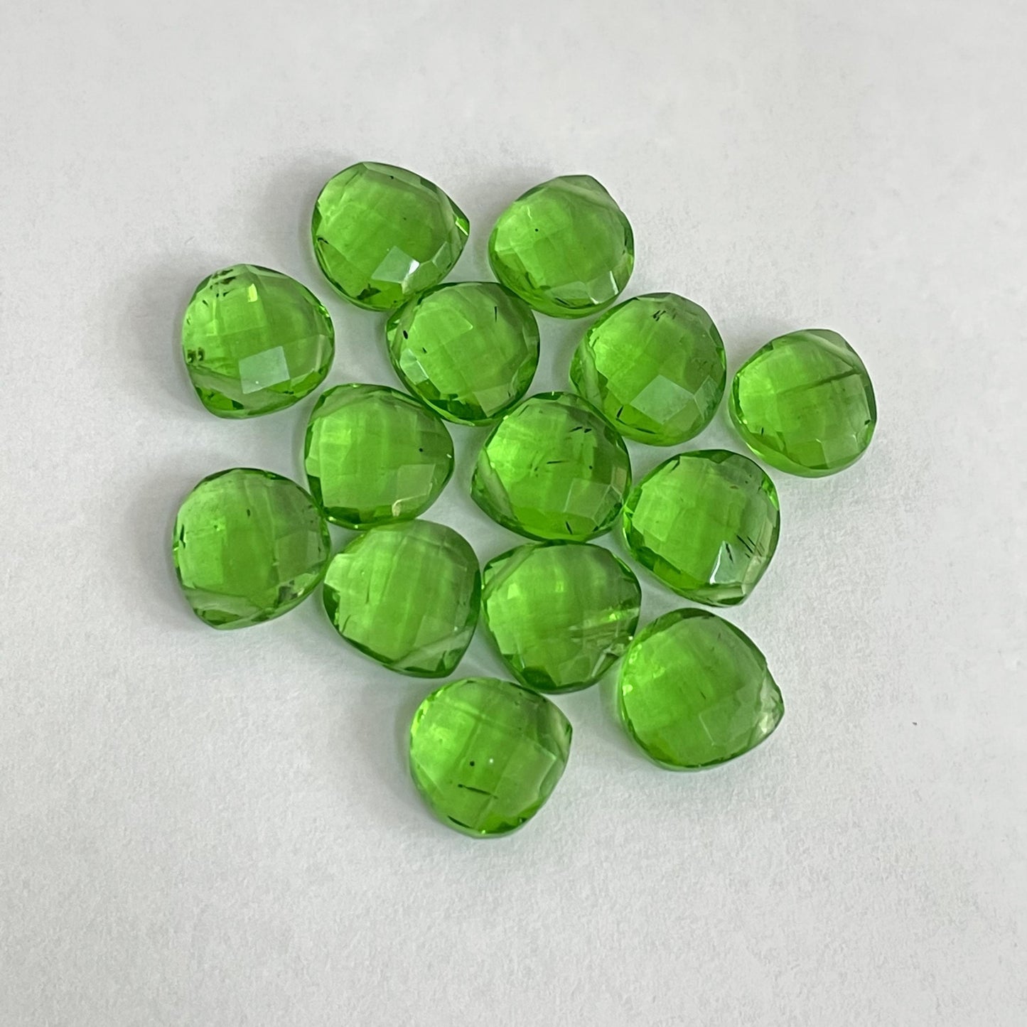 Tsavorite Faceted Nice Quality (10 mm) Briolette (Lab-Created)