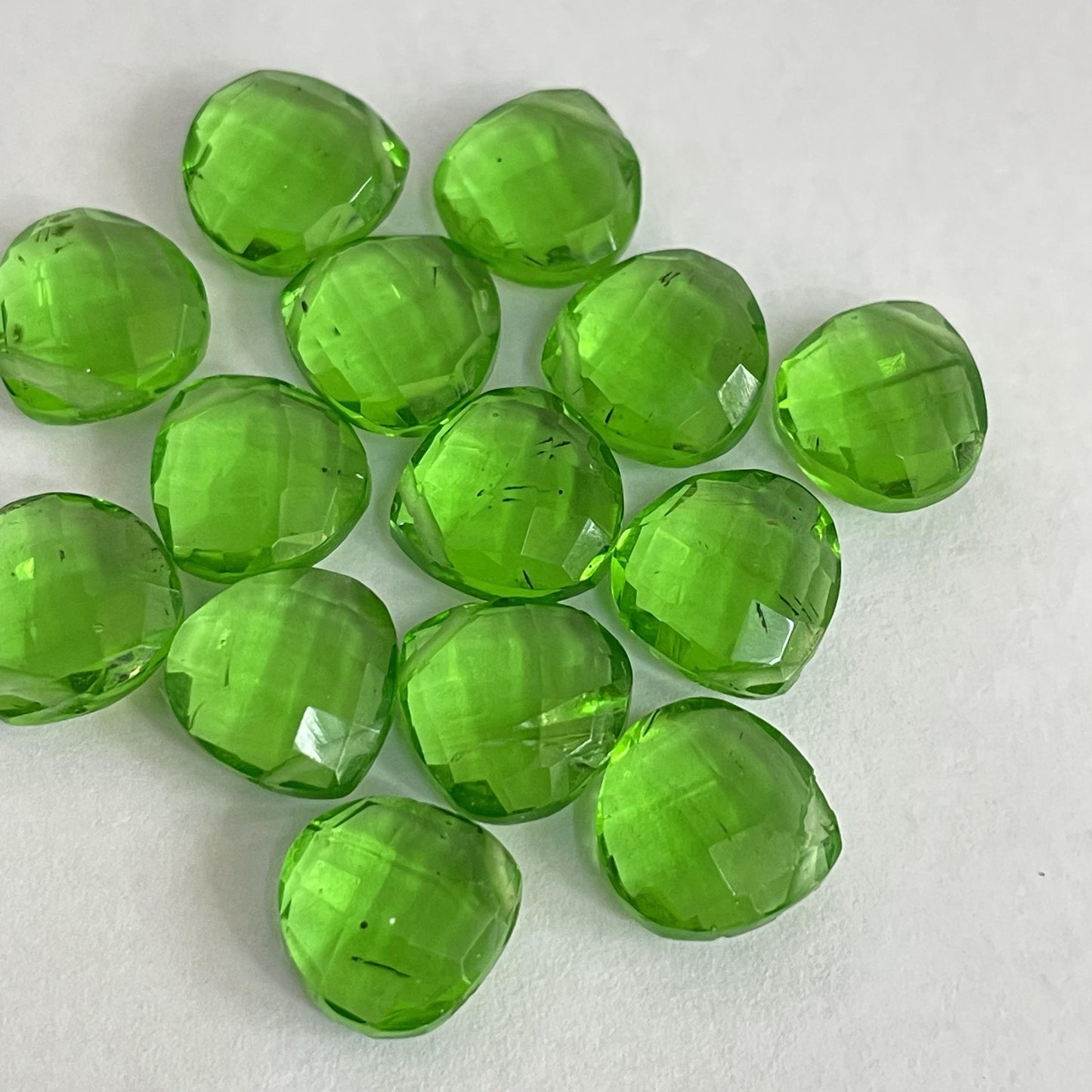 Tsavorite Faceted Nice Quality (10 mm) Briolette (Lab-Created)