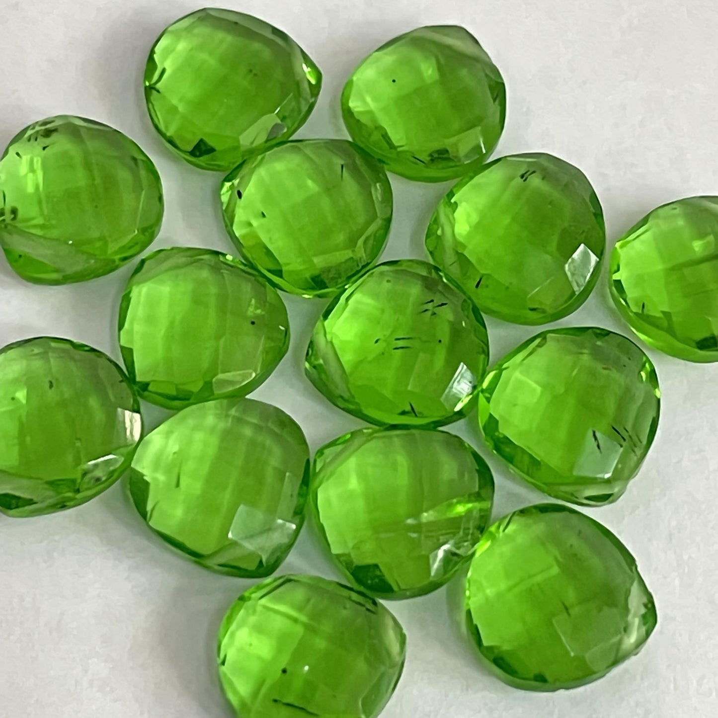 Tsavorite Faceted Nice Quality (10 mm) Briolette (Lab-Created)