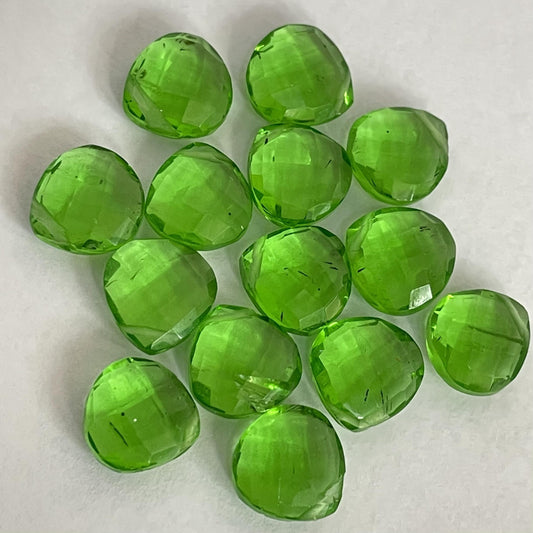 Tsavorite Faceted Nice Quality (10 mm) Briolette (Lab-Created)