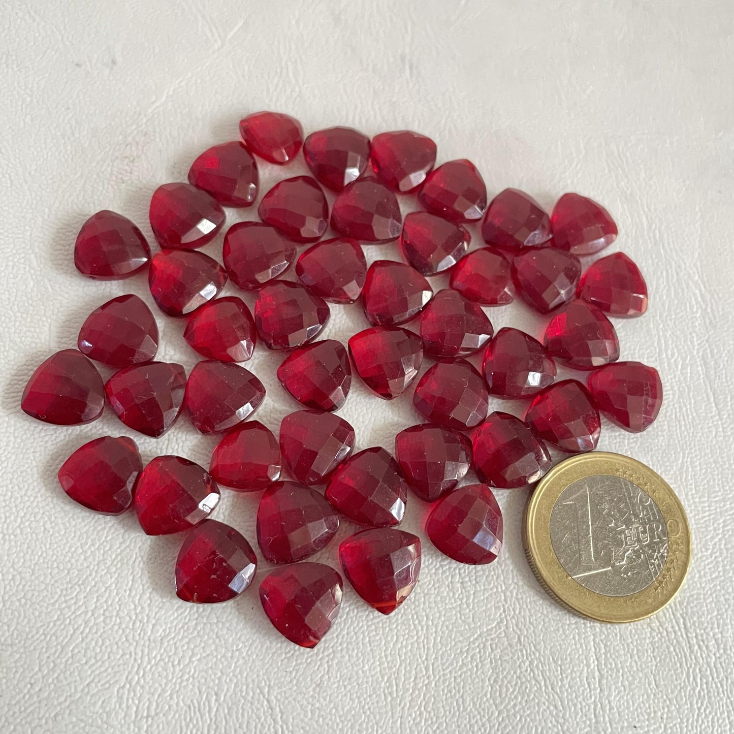 Red Garnet Faceted Nice Quality (11 mm) Briolette (Lab-Created)