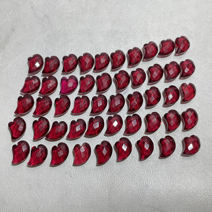 Red Garnet Faceted Free Size Nice Quality Fancy Shape (Lab-Created)