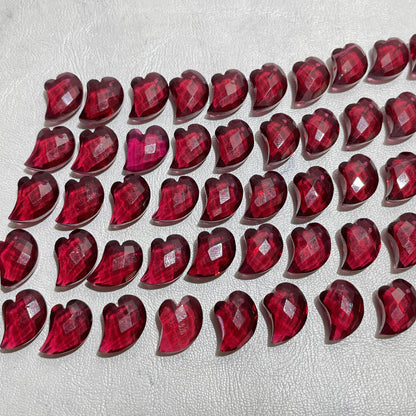 Red Garnet Faceted Free Size Nice Quality Fancy Shape (Lab-Created)
