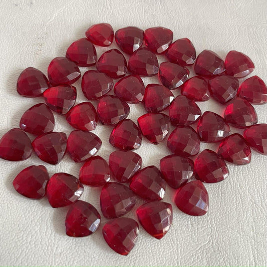 Red Garnet Faceted Nice Quality (11 mm) Briolette (Lab-Created)