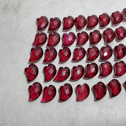 Red Garnet Faceted Free Size Nice Quality Fancy Shape (Lab-Created)