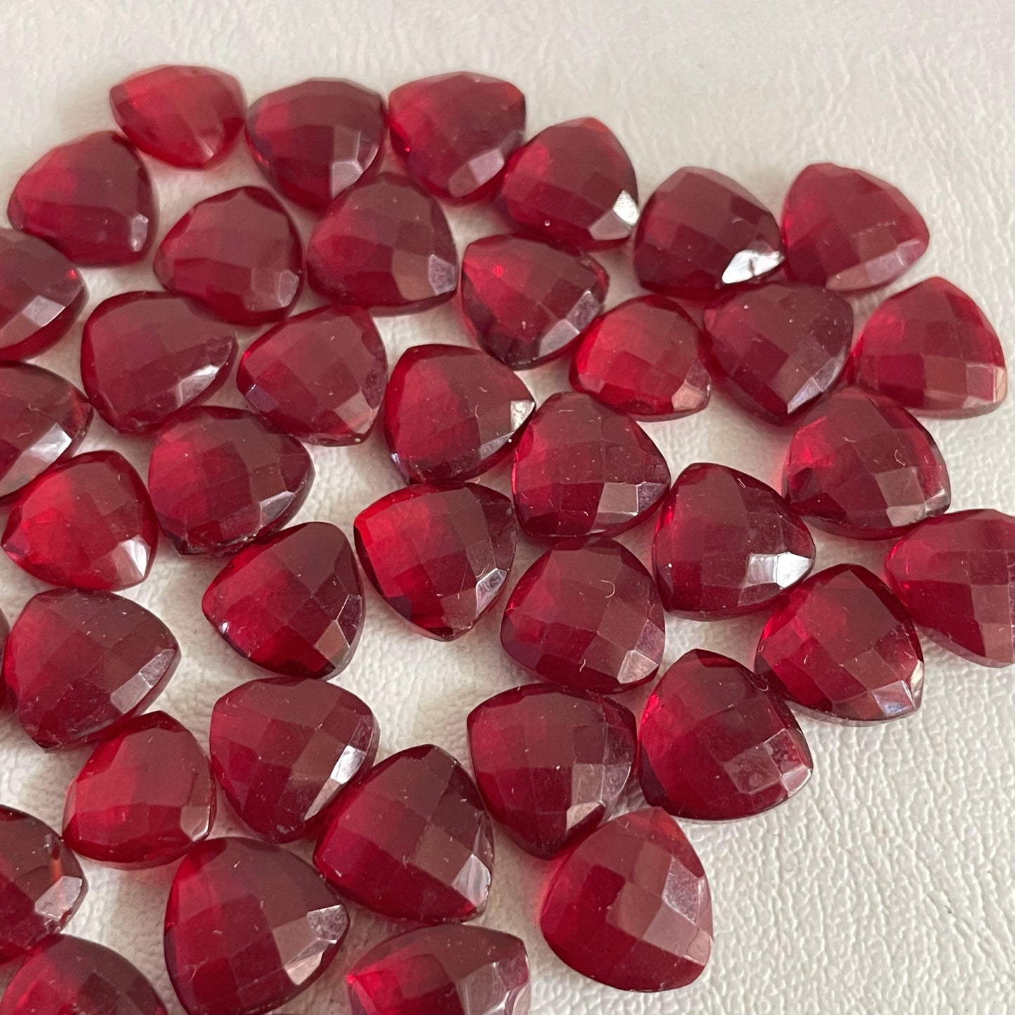 Red Garnet Faceted Nice Quality (11 mm) Briolette (Lab-Created)