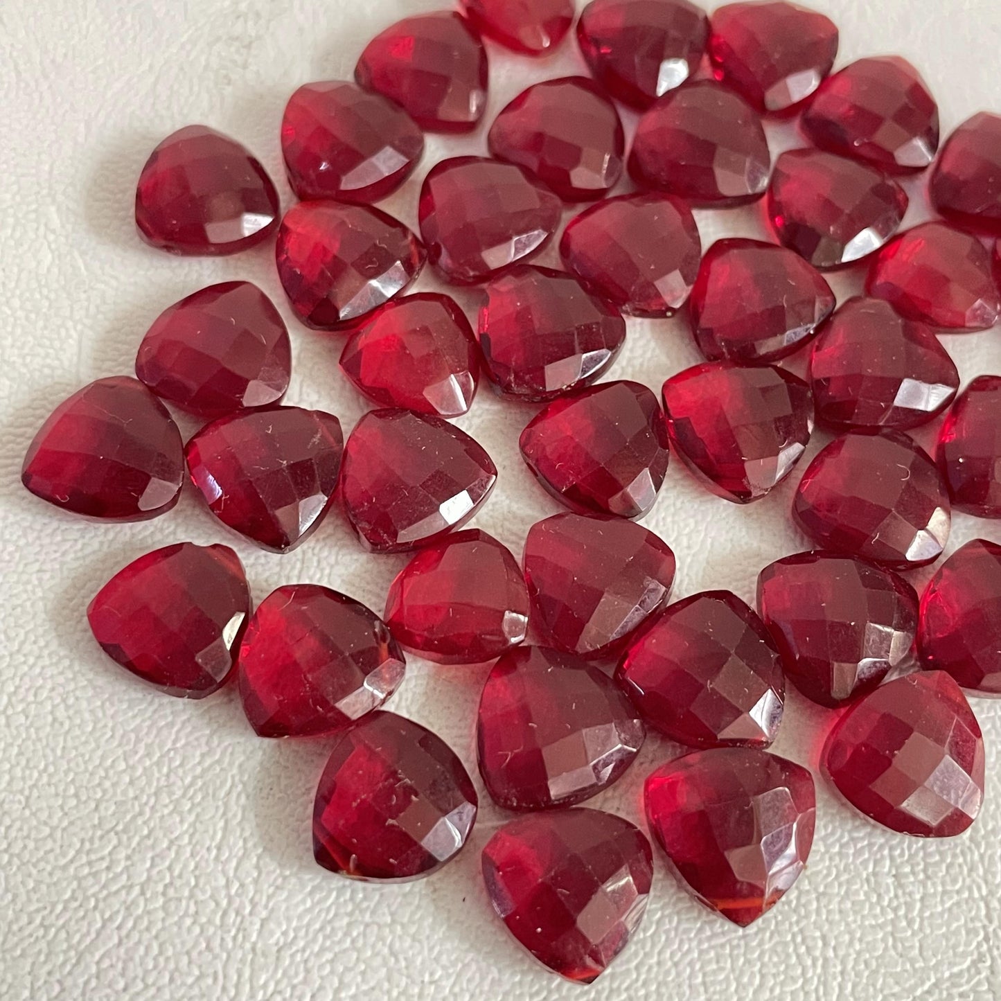 Red Garnet Faceted Nice Quality (11 mm) Briolette (Lab-Created)