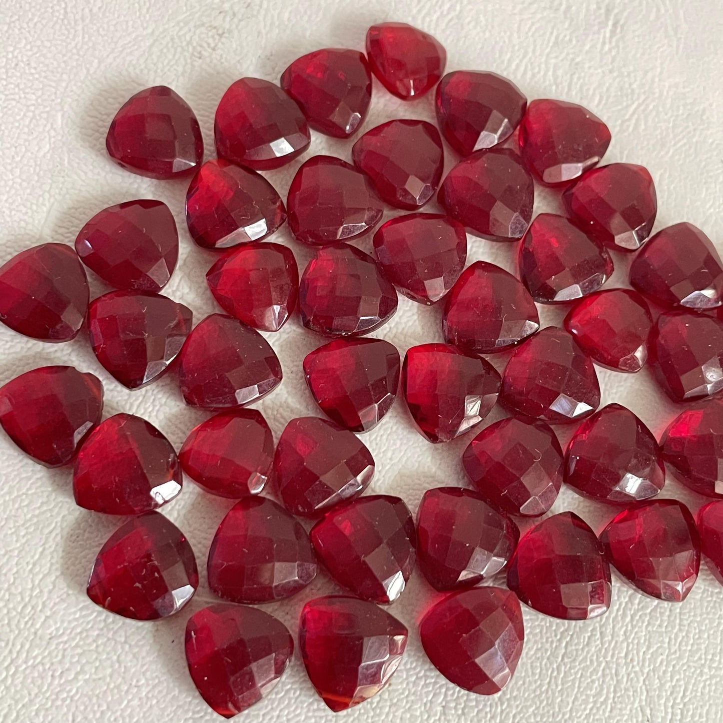 Red Garnet Faceted Nice Quality (11 mm) Briolette (Lab-Created)