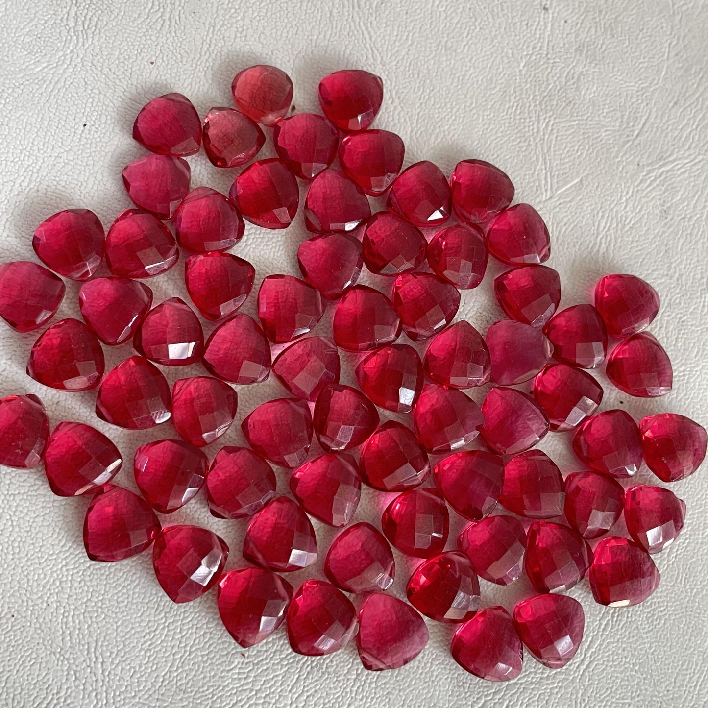 Ruby Faceted Nice Quality (11 mm) Briolette (Lab-Created)