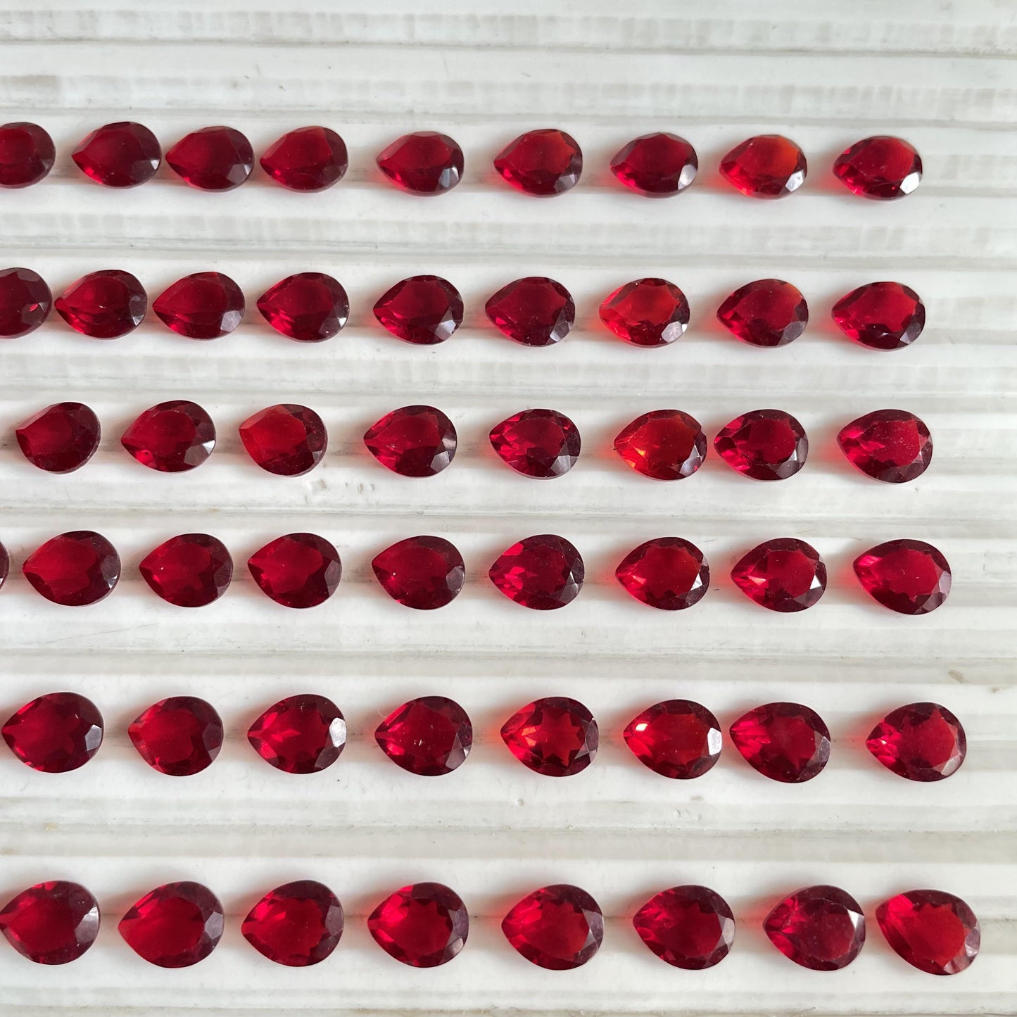 Ruby Faceted Nice Quality (8x10 mm) Pear Shape (Lab-Created)