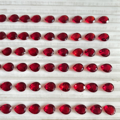 Ruby Faceted Nice Quality (8x10 mm) Pear Shape (Lab-Created)