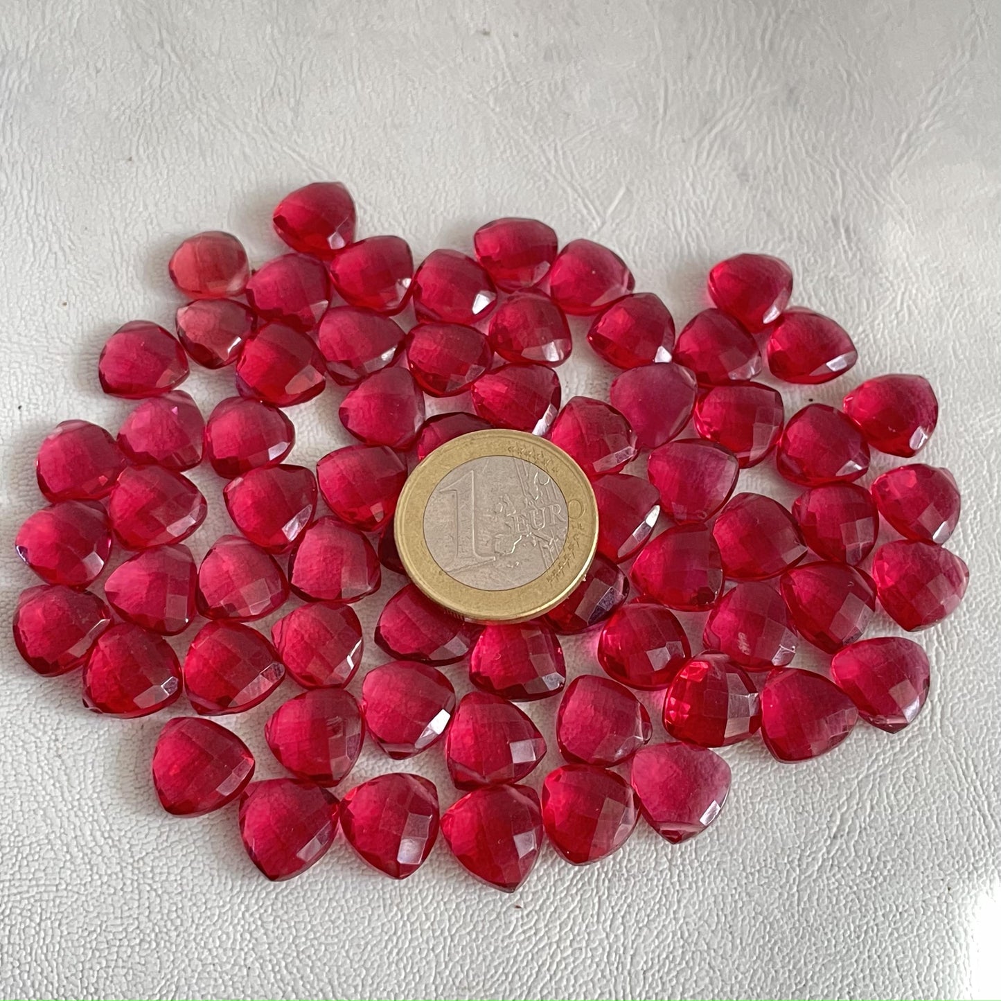 Ruby Faceted Nice Quality (11 mm) Briolette (Lab-Created)