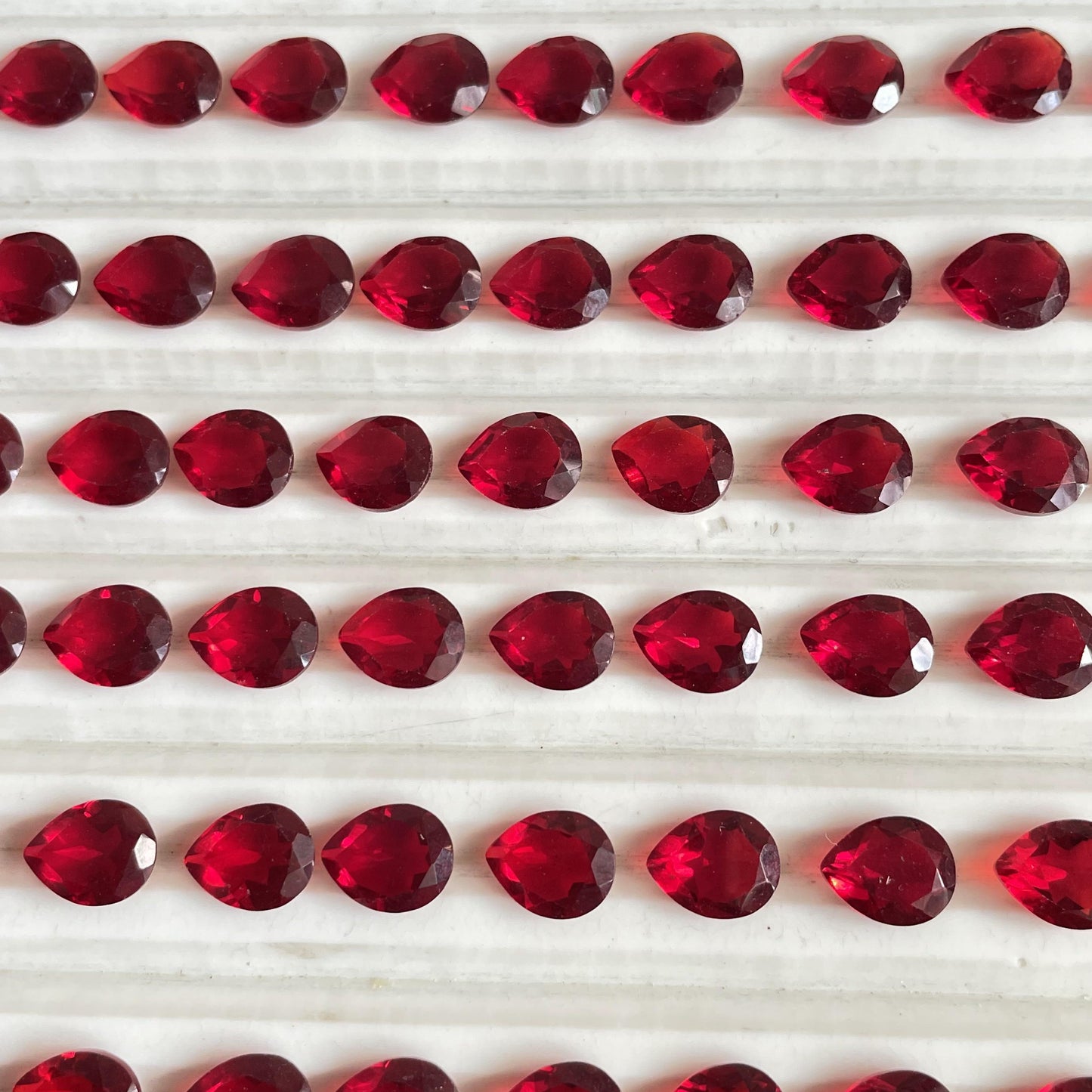 Ruby Faceted Nice Quality (8x10 mm) Pear Shape (Lab-Created)