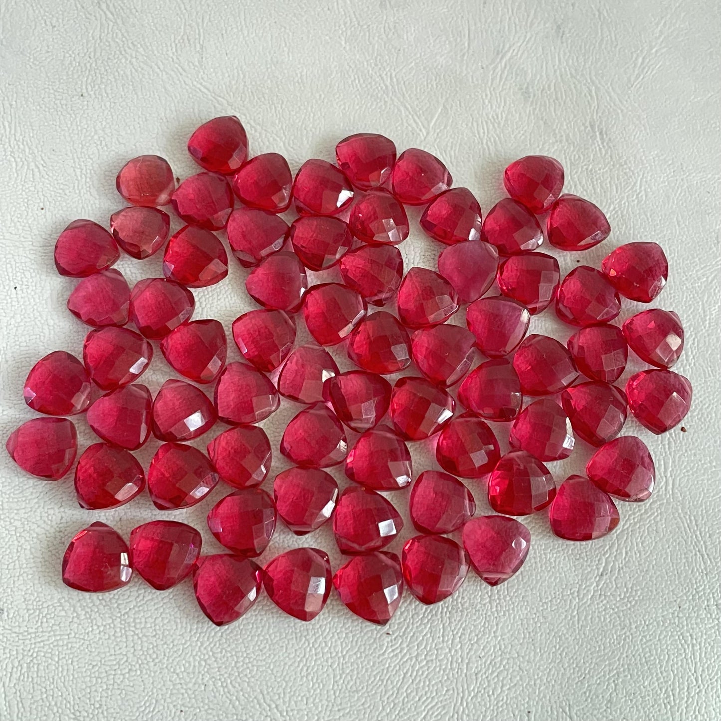 Ruby Faceted Nice Quality (11 mm) Briolette (Lab-Created)