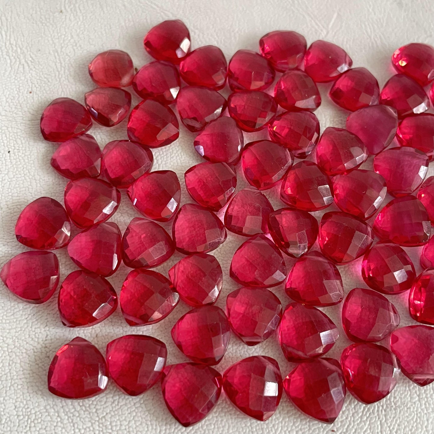 Ruby Faceted Nice Quality (11 mm) Briolette (Lab-Created)