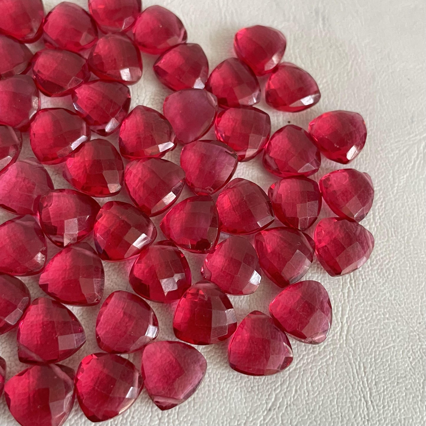 Ruby Faceted Nice Quality (11 mm) Briolette (Lab-Created)