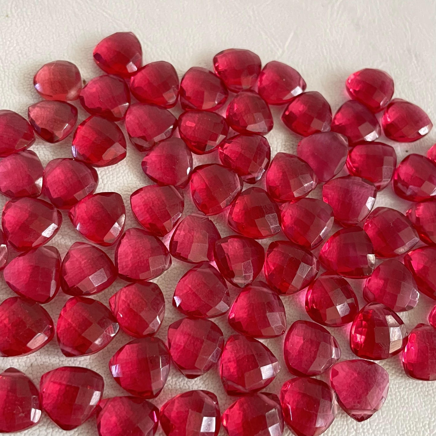 Ruby Faceted Nice Quality (11 mm) Briolette (Lab-Created)