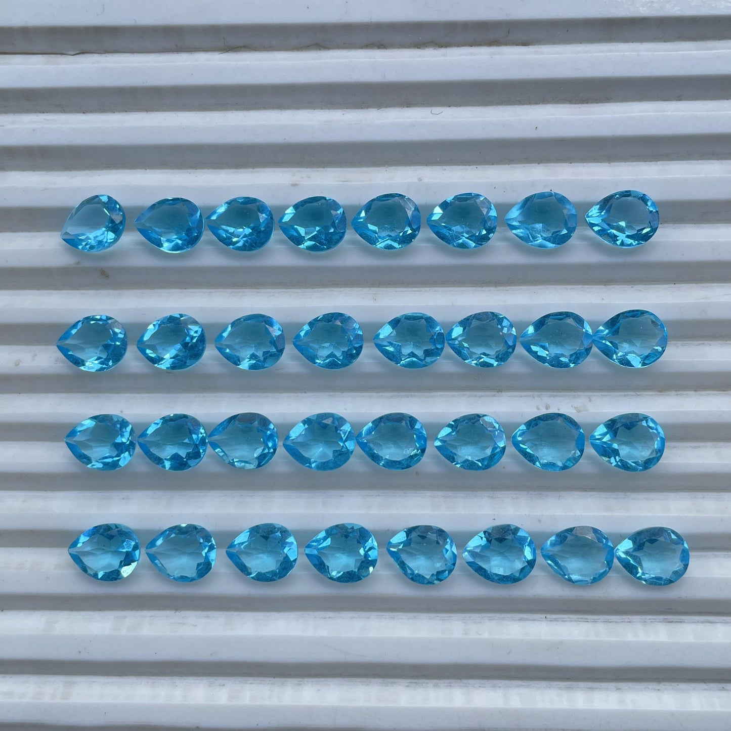 Sky Blue Topaz Faceted Nice Quality (8x10 mm) Pear Shape