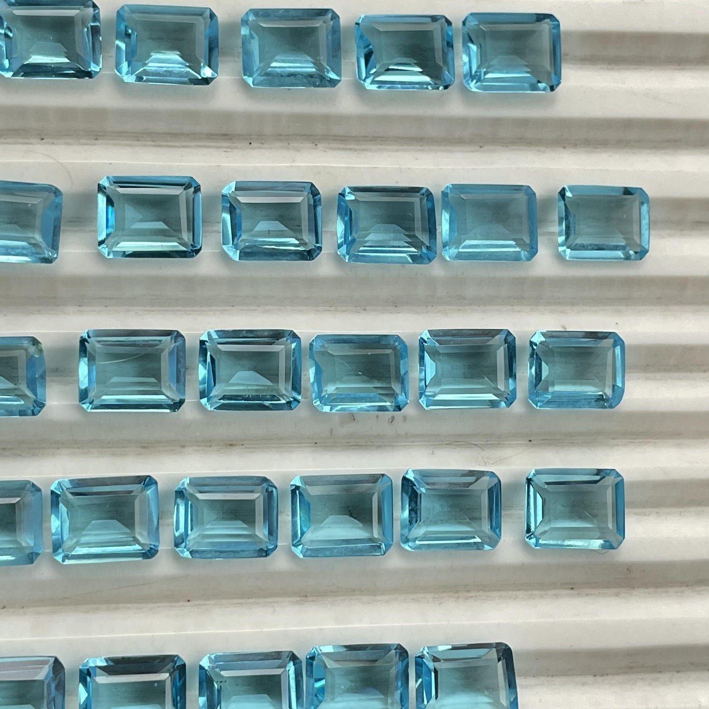 Sky blue topaz Faceted Nice Quality (8x10 mm) Baguette Shape (Lab-Created)