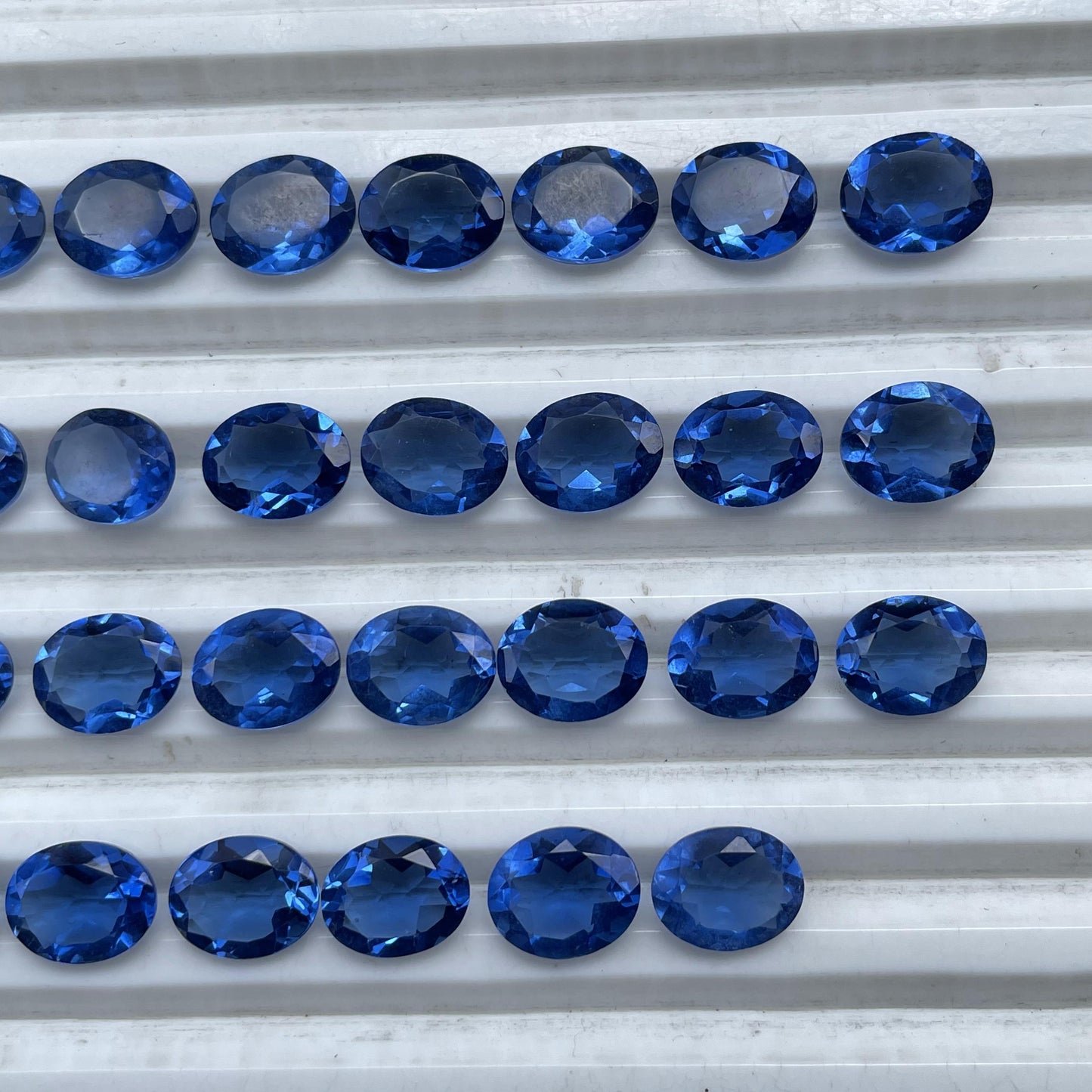 Tanzanite Faceted Nice Quality (8x10 mm) Oval Shape (Lab-Created)