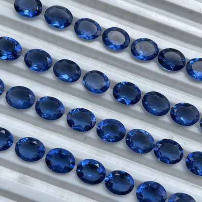 Tanzanite Faceted Nice Quality (8x10 mm) Oval Shape (Lab-Created)