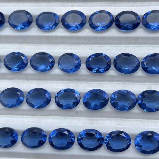 Tanzanite Faceted Nice Quality (8x10 mm) Oval Shape (Lab-Created)