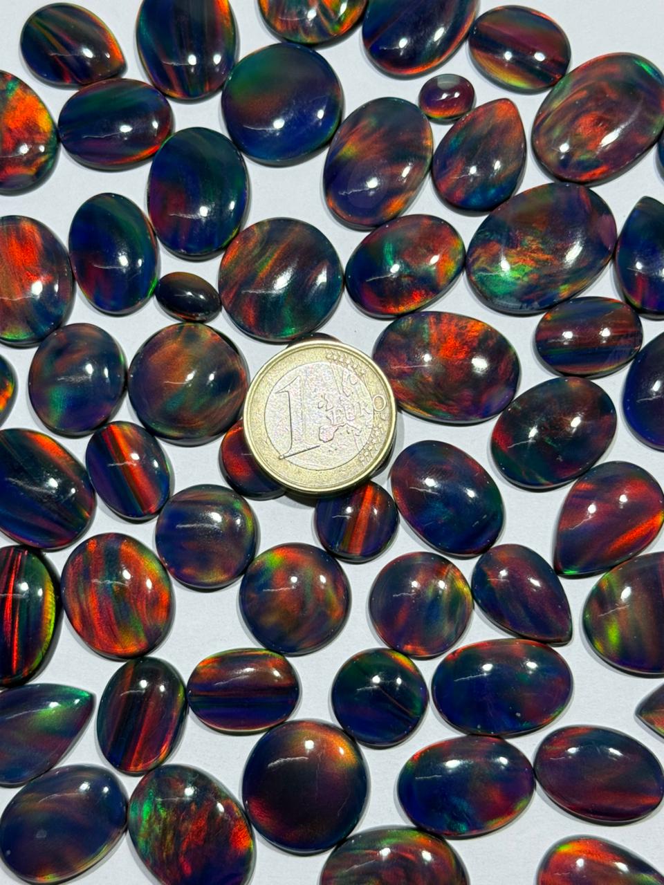 Aurora opal Rainbow Doubled Cabochon (Lab-Created)