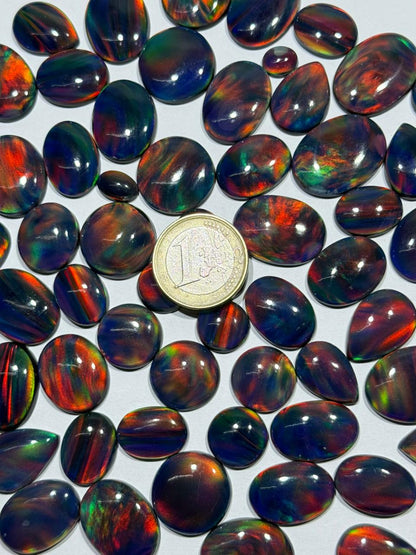Aurora opal Rainbow Doubled Cabochon (Lab-Created)