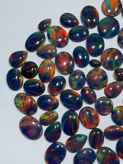 Aurora opal Rainbow Doubled Cabochon (Lab-Created)