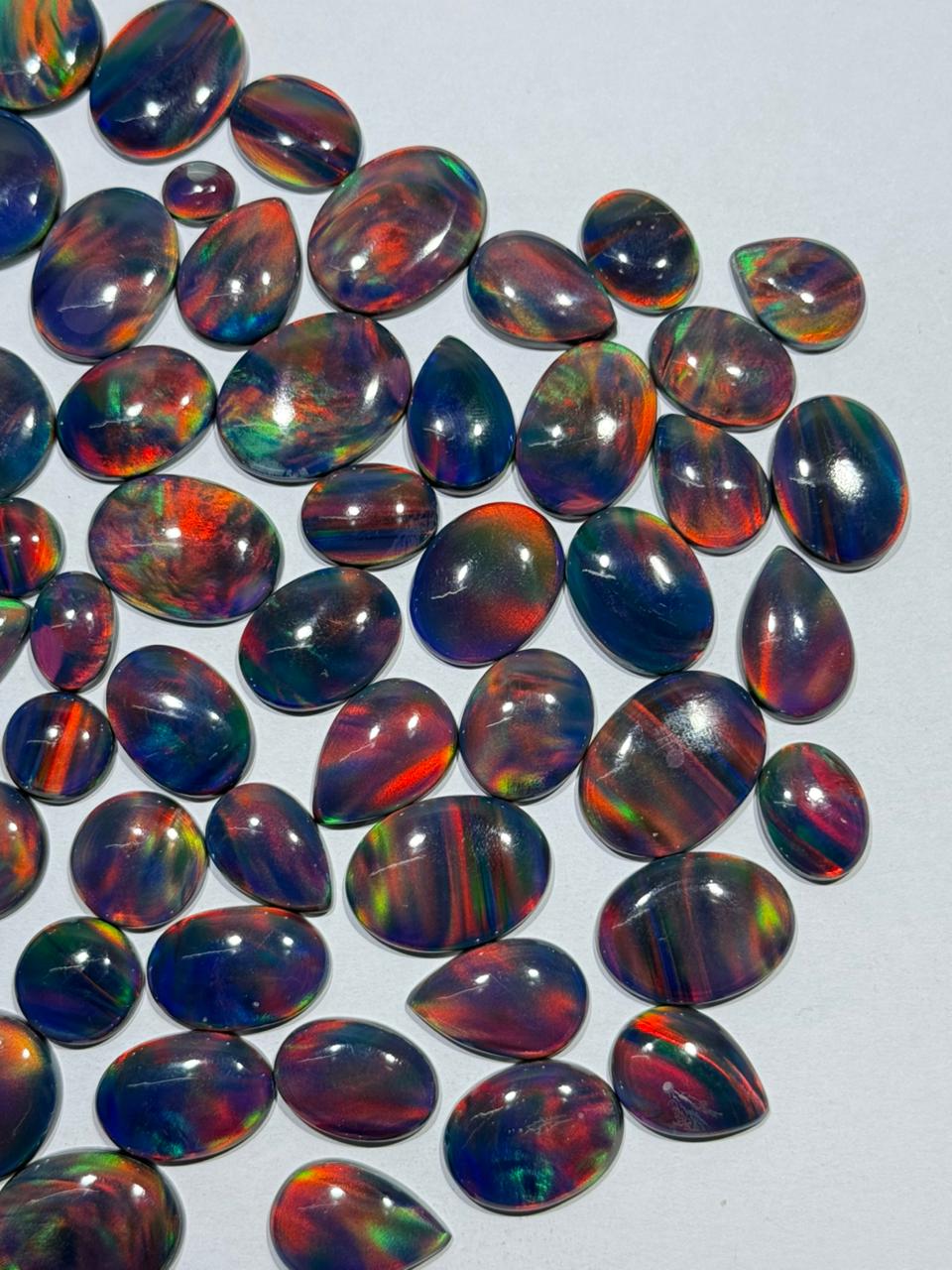 Aurora opal Rainbow Doubled Cabochon (Lab-Created)